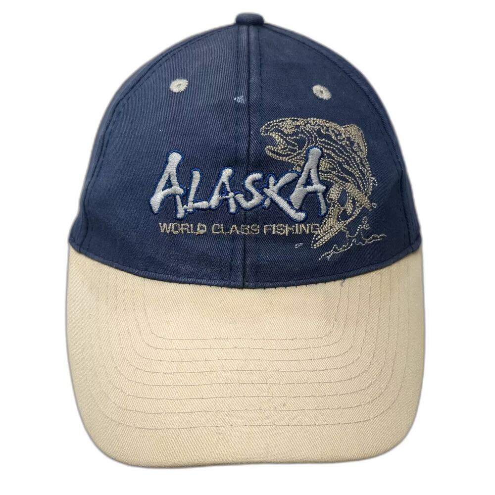Arctic Circle Alaska World Class Fishing Hat Blue Beige Baseball Cap One Size